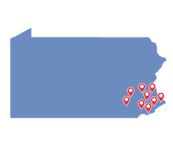 Map of Pennsylvania High Focus Centers locations